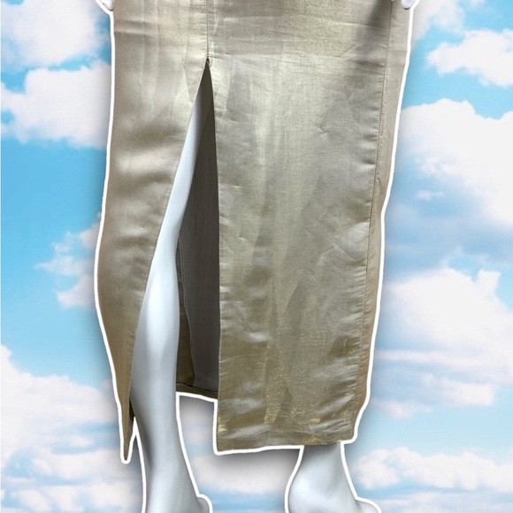 VINTAGE Y2K 90s Handmade Metallic Silky Bow Strap Prom Dress Homecoming 2000s - Picture 12 of 16